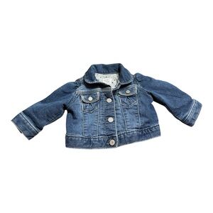Baby Gap Denim Trucker Jacket 0–6 Months Blue Snap Button Preloved